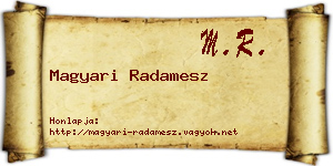 Magyari Radamesz névjegykártya